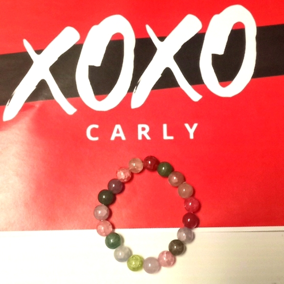 Colorful Fluorite Multicolored Crackled Agate 10 MM Bead Stretch Bracelet - Picture 8 of 8